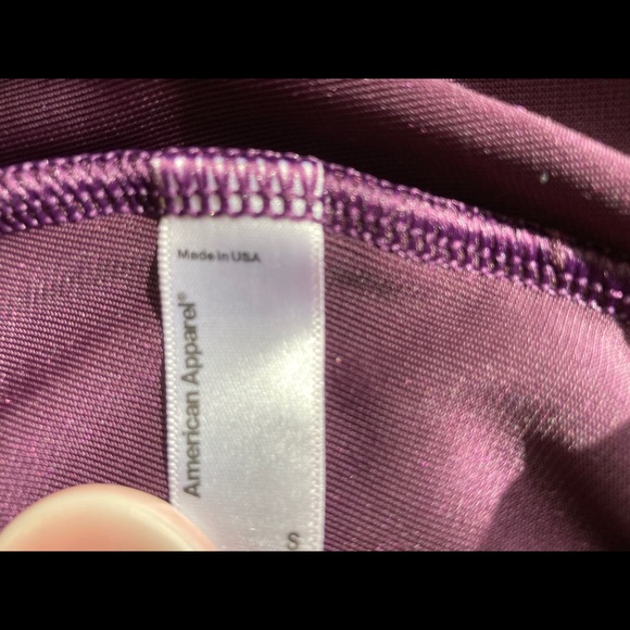 American Apparel Purple Velvet Leggings NWOT - Picture 2 of 5